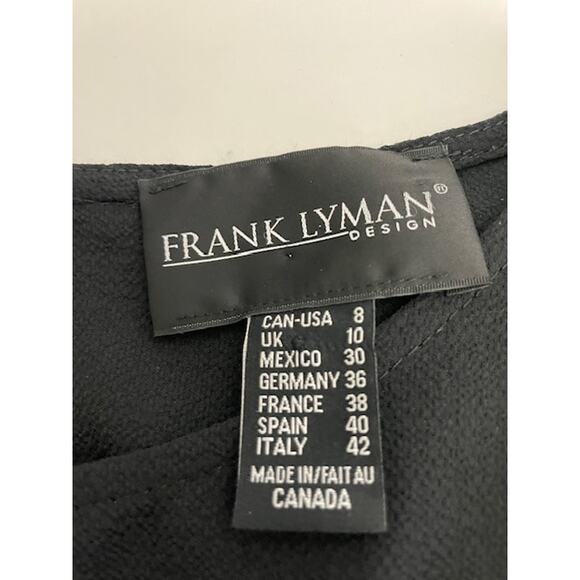 Frank Lyman Design Bell Sleeve Blouse Black Size 8 | Keyhole Back Flirty Boho - Picture 2 of 5